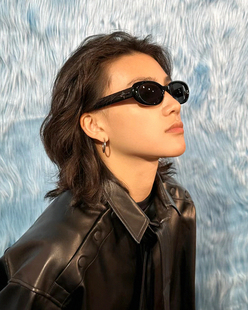 404 椭圆五角星墨镜凹造型街拍Y2K甜酷辣妹ottd太阳眼镜酷 店韩版