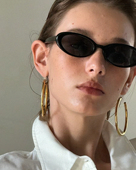 404 店韩版 椭圆小框偏光墨镜街拍凹造型小红书太阳眼镜2025年新