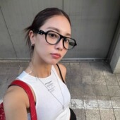 404 时髦Y2K眼镜TR材质防紫外线凹造型素颜平光镜男女 店复古韩版