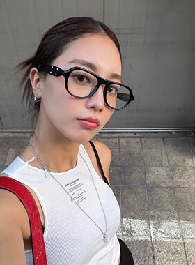 404的店复古韩版时髦Y2K眼镜TR材质防紫外线凹造型素颜平光镜男女