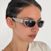 404 网红太阳眼镜 店复古小众金属长方形不锈钢墨镜防紫外线ins款