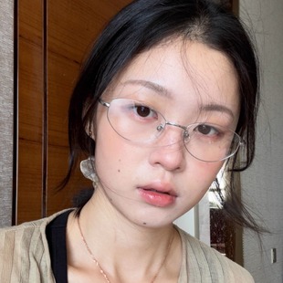 404 店复古椭圆猫眼金属眼镜斯文冷清书呆子配度数近视素颜男女