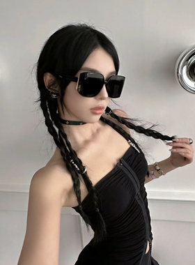 404的店超大方框遮脸曲面墨镜