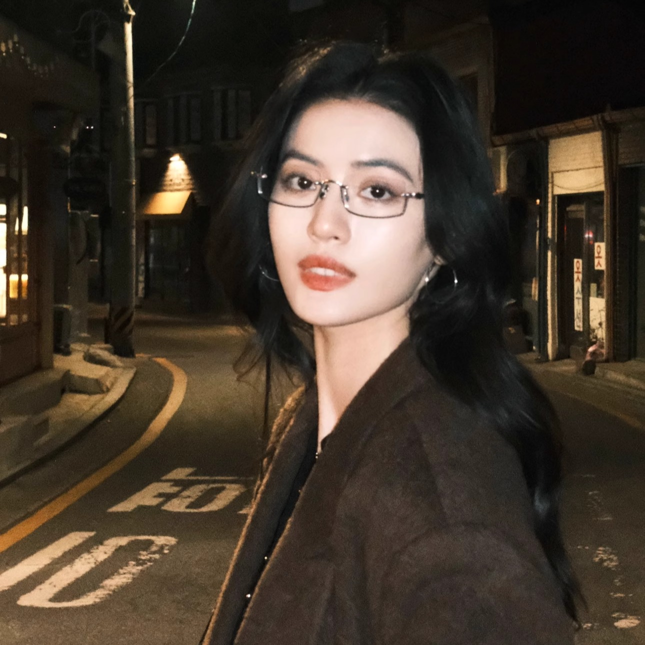 404的店半框窄长形小脸平光眼镜