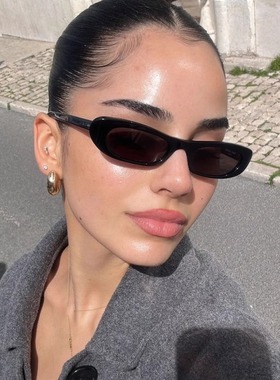 404的复古小框椭圆墨镜防紫外线