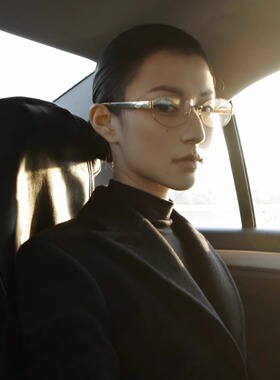 404的店复古大框椭圆镜框配度数Y2K冷酷斯文败类眼镜男女凹造型酷