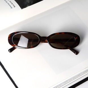 404 修饰脸型INS网红同框太阳眼镜女 店复古椭圆墨镜板材欧美个性