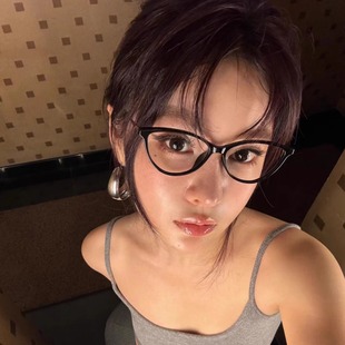 404 时髦大框猫眼TR材质钛腿防蓝光配度数近视框男女斯文 店韩版