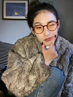 404 tr90可配度数 店ins超轻素颜茶色椭圆方框平光近视架眼镜韩版