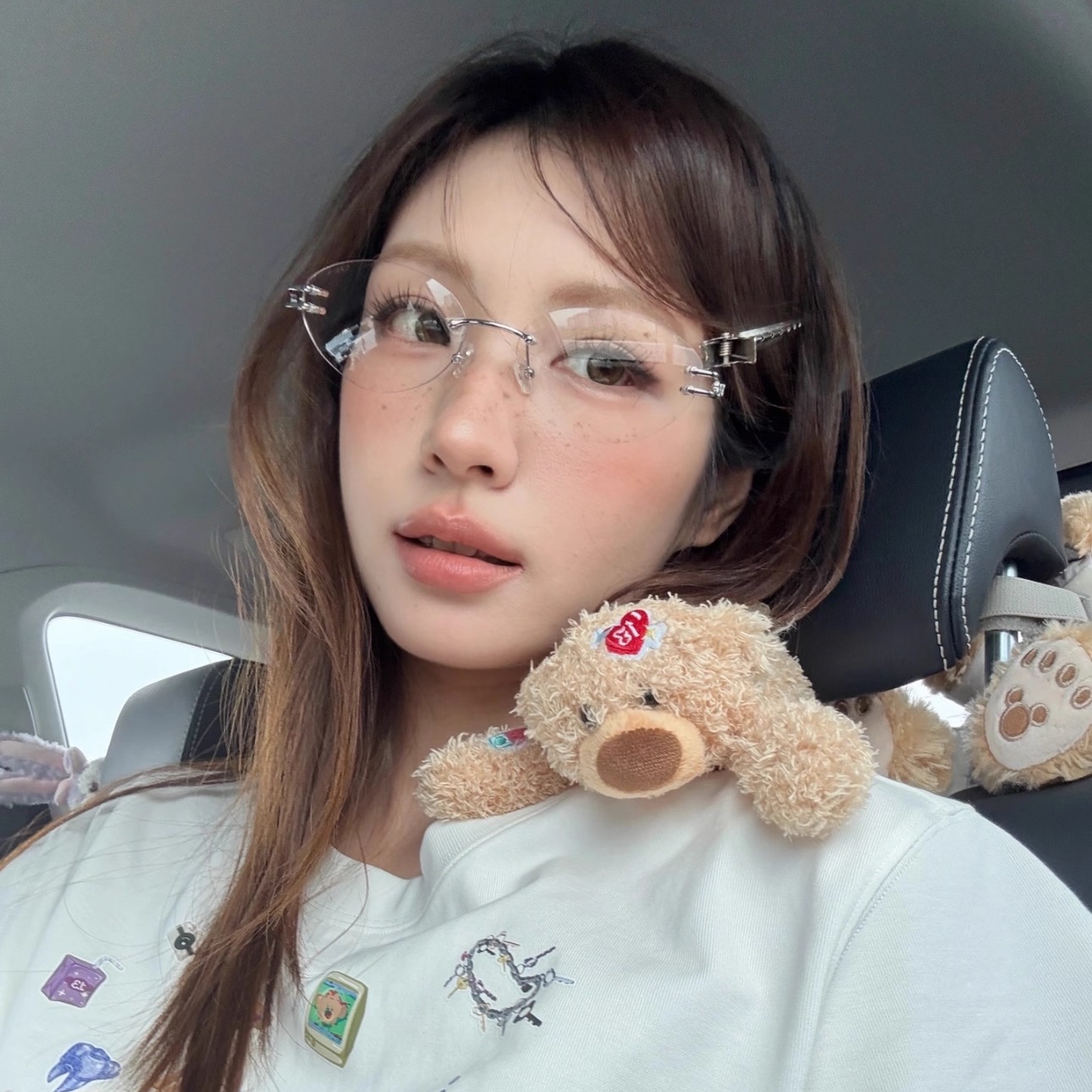 404的店复古椭圆Y2K无框眼镜