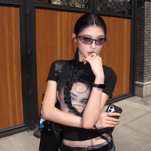 404 女 店复古运动连体墨镜Y2K时髦穿搭OTTD太阳眼镜ins网红同款