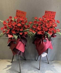 厦门同城店铺开业花篮鲜花公司乔迁开业花篮庆典花篮大麦落地摆放