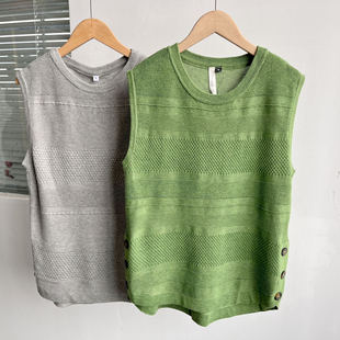 57春秋季 上衣J25 圆领套头背心设计款 显瘦无袖 保暖内搭无袖