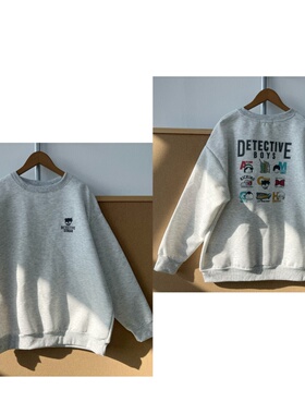 2G1-31日系动漫印花加绒卫衣圆领长袖保暖套头慵懒风舒适Y26-1