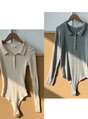 南3-84欧美polo衫性感修身显瘦翻领长袖辣妹内搭连档定位衣H25-12