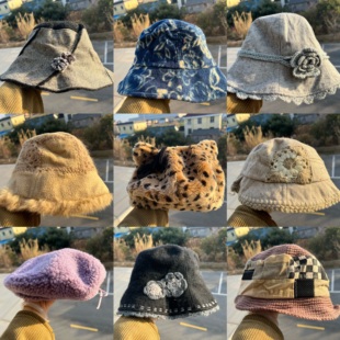 3S-56森系多款式秋冬季氛围感保暖显脸小设计感简约渔夫帽H25-12