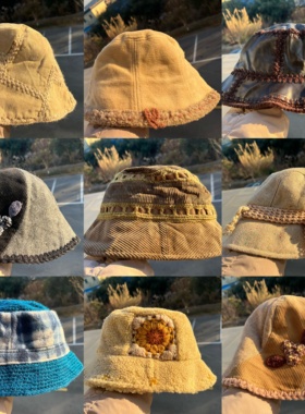 3S-52森系多款式渔夫帽秋冬季氛围感保暖显脸小设计感J25-12