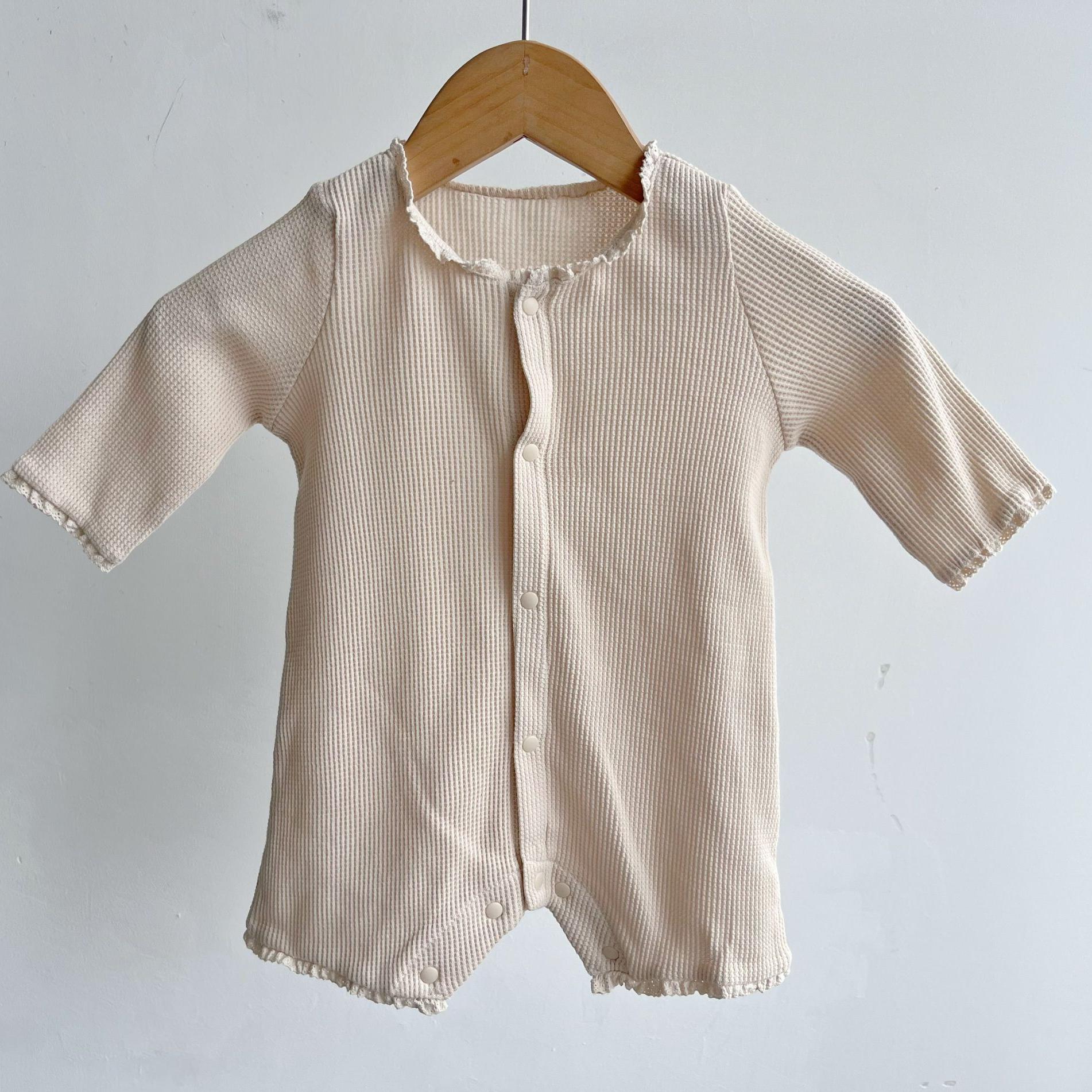 微瑕幼儿款时尚夏季连体衣睡衣无骨哈衣长袖舒适百搭外出爬爬服Y9