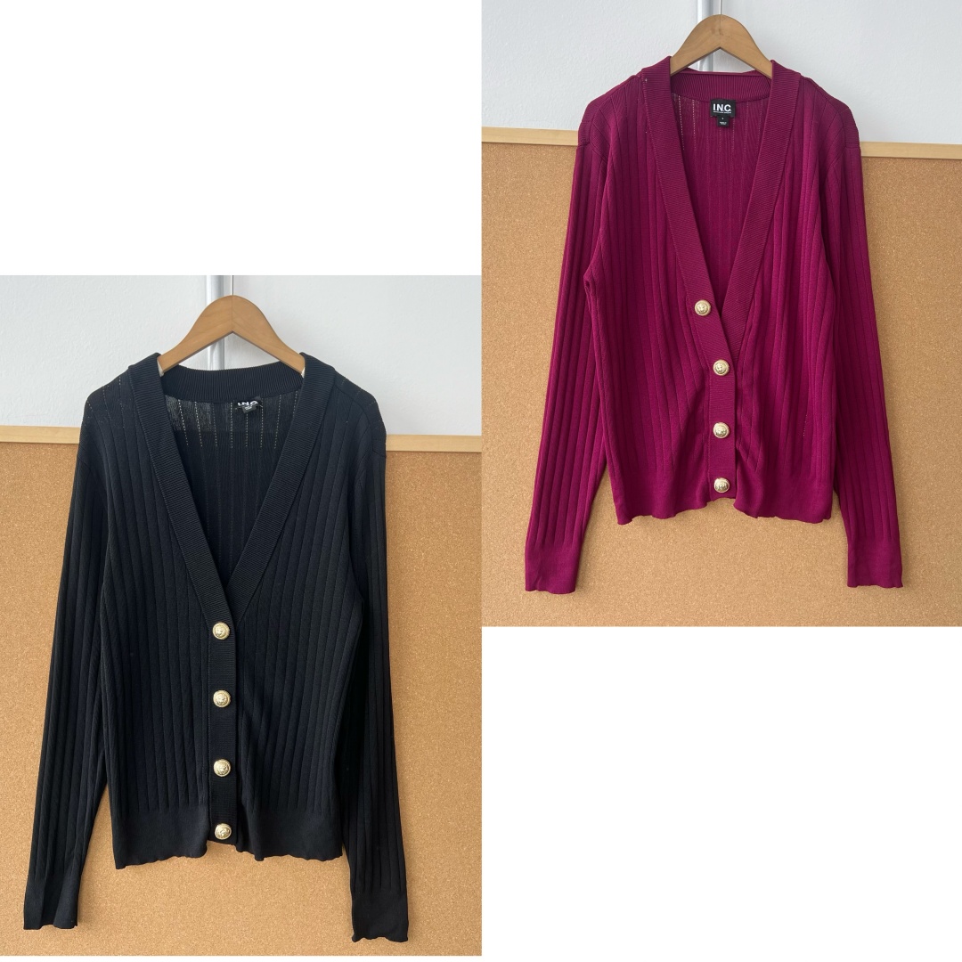 2n-83早秋款纯色简约V领开衫修身单排扣日常百搭长袖针织衫Z25-10