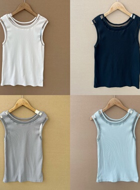 2d1-9女士夏季无袖背心内搭显瘦圆领套头上衣可外穿打底衫Y25-8