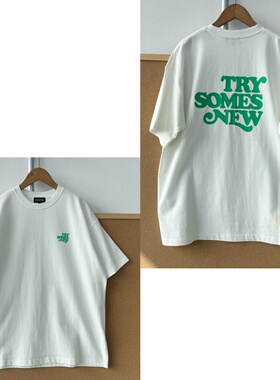 2L1-61日潮简约男女白色前后字母印花设计感舒适清爽风短袖Z25-10