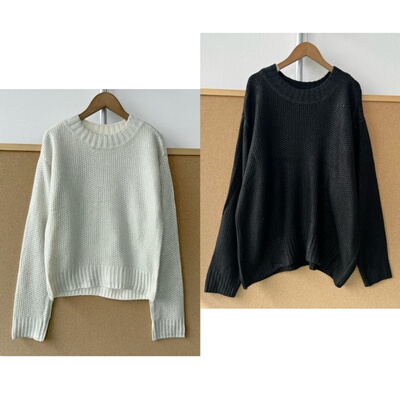 周2-35做旧！针织衫上衣设计感圆领慵懒风长袖小众独特显瘦Y26-2