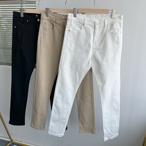 2d-15女士春夏季修身显瘦有弹力纯色牛仔裤简约休闲长裤韩版Y25-5