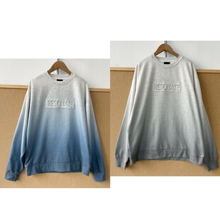 简约百搭无帽卫衣Y26 宽松美式 59渐变色设计感圆领字母长袖 2A1