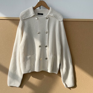 双排扣设计感气质慵懒风上衣J25 针织开衫 58温柔风长袖 西1