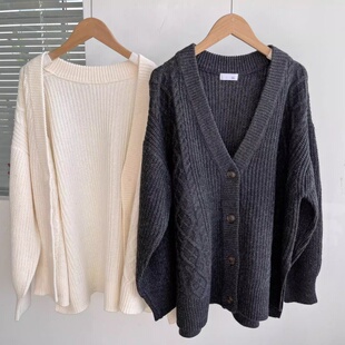 Y26 南5 纯色显瘦百搭舒适外套上衣慵懒潮流短款 针织开衫 65长袖