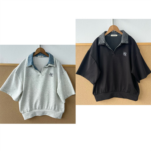 3Y-19情侣款字母刺绣polo衫舒服亲肤透气不闷显瘦宽松随性C26-8