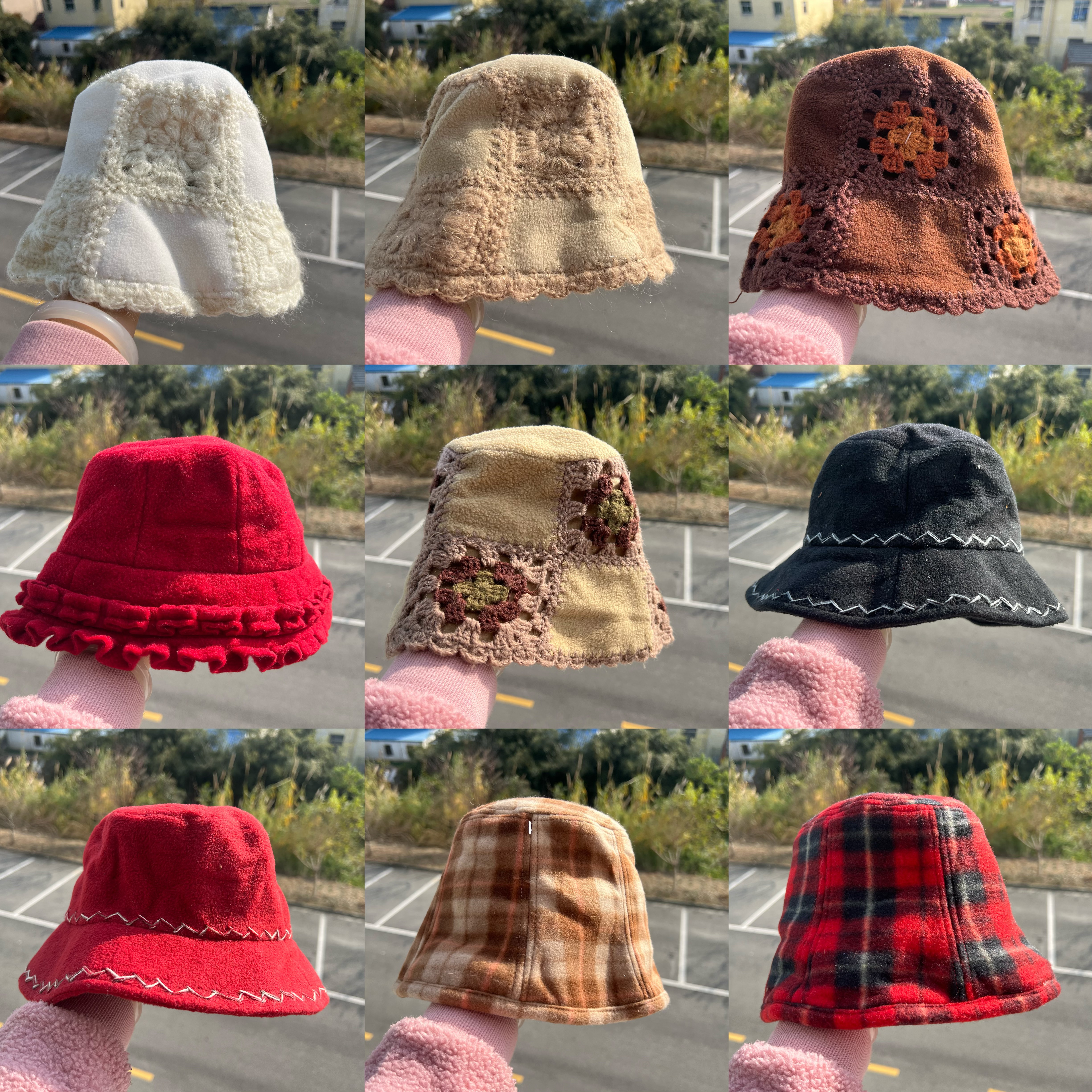 3S-15森系盆帽水桶帽多巴胺治愈温柔氛围感显白甜美街头风Z25-12