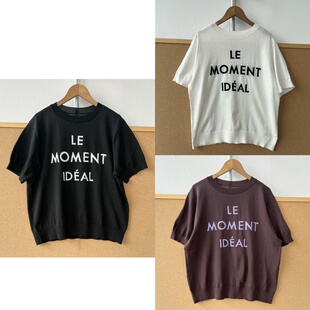 Z26 针织衫 131凉感舒适顺滑感圆领字母图案印花设计百搭短袖