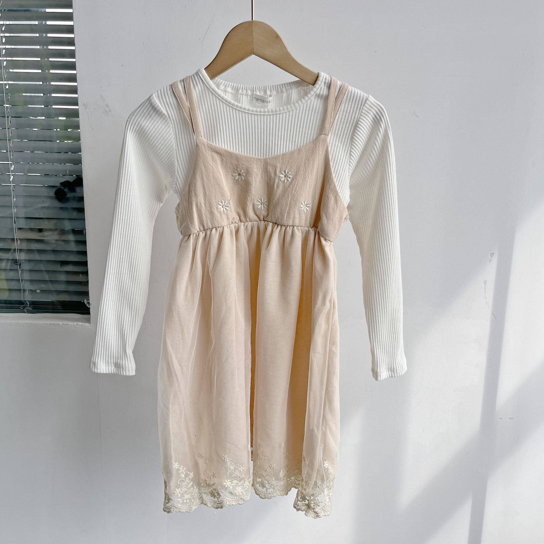 南13-13小童女长袖假两件连衣裙网纱淑女甜美风洋气吊带休闲J25-3,童装/婴儿装/亲子装,连衣裙,淘宝优惠券,粉丝福利购,淘宝优惠卷