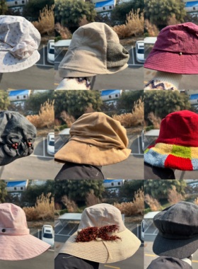 3R-64森系氛围感温柔简约保暖渔夫帽气质出游度假百搭慵懒风H26-1