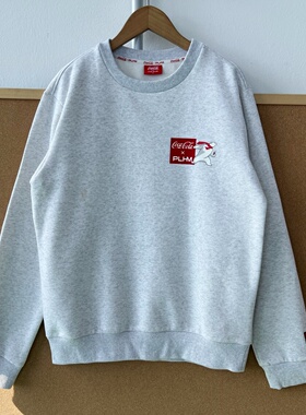 2O1-35秋冬男女加绒潮牌灰色圆领卫衣北极熊印花休闲风上衣Z25-10