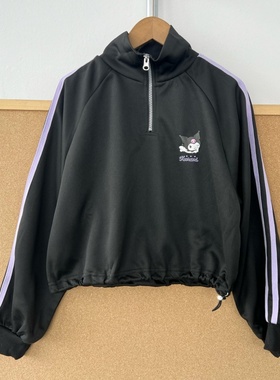 2G-77儿童立领半拉链胸前库洛米图案印花可收腰甜美可爱卫衣Z26-1