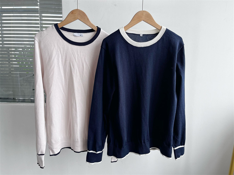 微瑕针织衫内搭纯色舒适上衣百搭宽松圆领气质修身通勤打底衫Y3