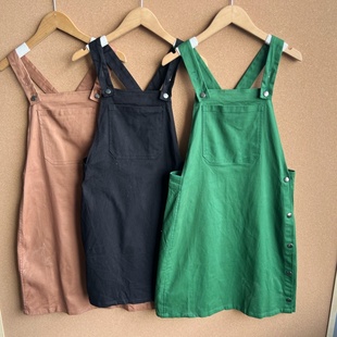 2E-57夏季连体背带裙纯色显瘦休闲百搭日系减龄设计感甜美Y25-7