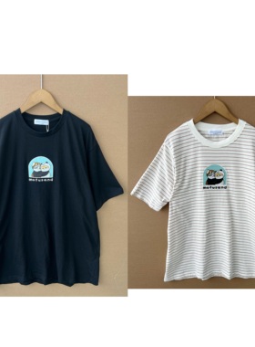 2A-55夏季圆领条纹鲨鱼猫印花图案柔软舒适短袖T恤Z25-8