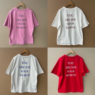 T恤圆领设计感套头宽松上衣打底Y25 字母后背印花短袖 19夏季 2M1