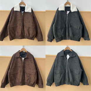 外套T26 毛领可拆卸秋冬工装 复古飞行员夹克男女同款 6美式