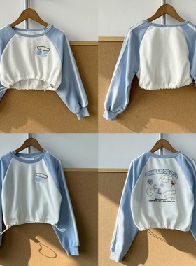 2S1-55儿童款加绒圆领卫衣可爱卡通印花收腰长袖上衣韩系Y25-12