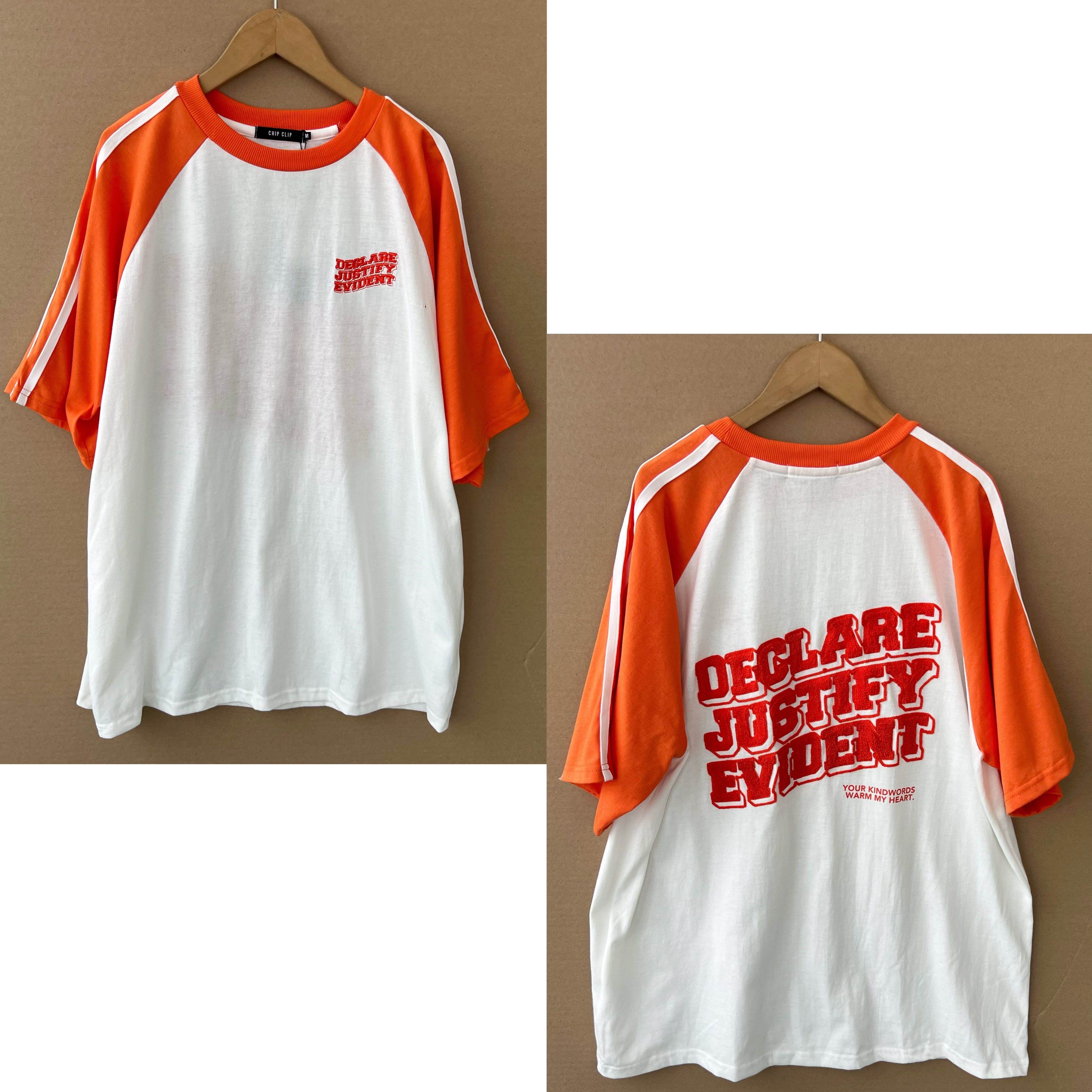 2J1-32夏季韩版字母刺绣拼色插肩袖宽松圆领短袖T恤男女潮H25-8