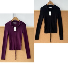 2u1-17翻领修身短款抽身显瘦套头针织上衣纯色长袖小心机Y25-10