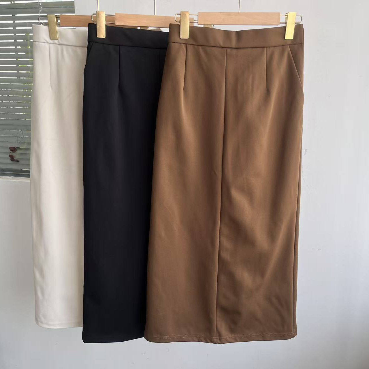 楼11A-14开叉直筒半身裙中长款春秋季高腰包臀裙设计感A字裙H25-3,女装/女士精品,半身裙,淘宝优惠券,粉丝福利购,淘宝优惠卷