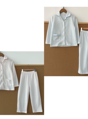 西3-25儿童款清新甜美可爱小波点睡衣套装舒适亲肤柔软长袖Z25-11