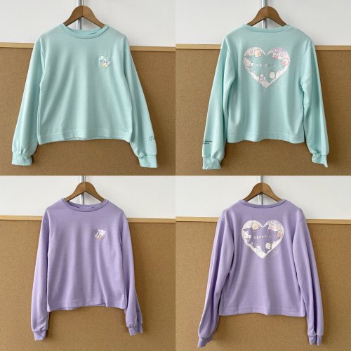 2K1-80儿童可爱小香风后背爱心卡通图案袖口字母小刺绣长袖H26-1