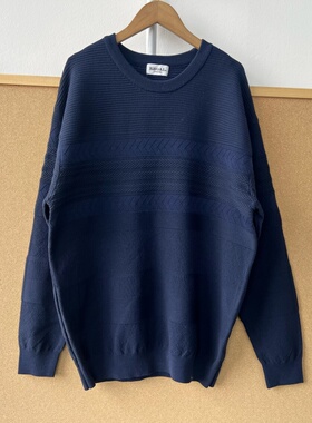 R3-63男士日潮基础款圆领肌理感复古提花针织衫舒适有弹性Z26-3