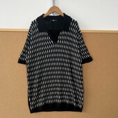 楼11A T恤上衣翻领设计感撞色拼接简约Y25 41男士 纯棉针织短袖